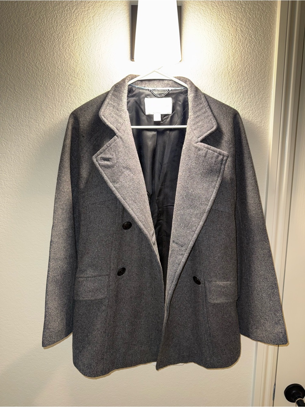 Banana Republic Women's Gray Wool-Blend Peacoat
